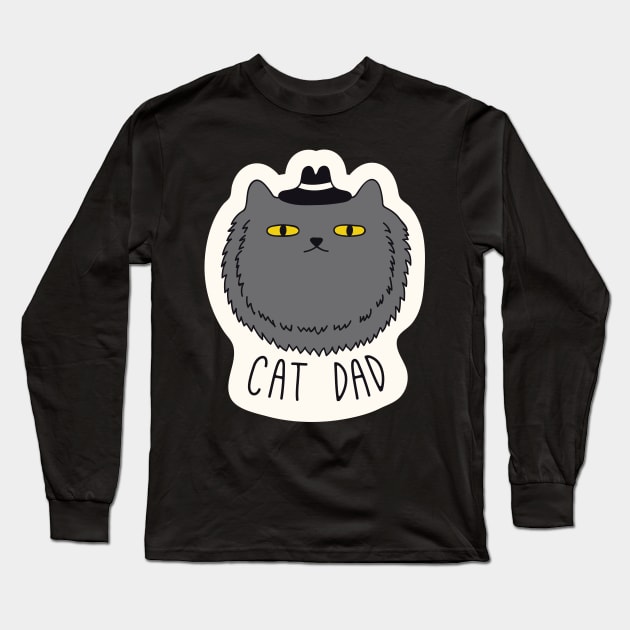 cat dad Long Sleeve T-Shirt by CockyArt